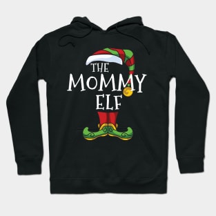 Mommy Elf Family Christmas Matching Holiday  Pajama Mom Hoodie